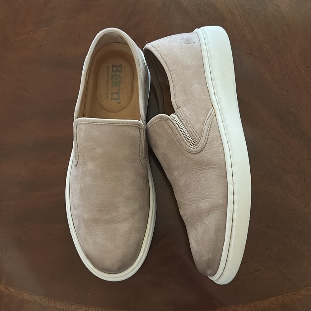 Men's Born Tan Leather Slip-On Shoes• NWOT - Picture 3 of 11